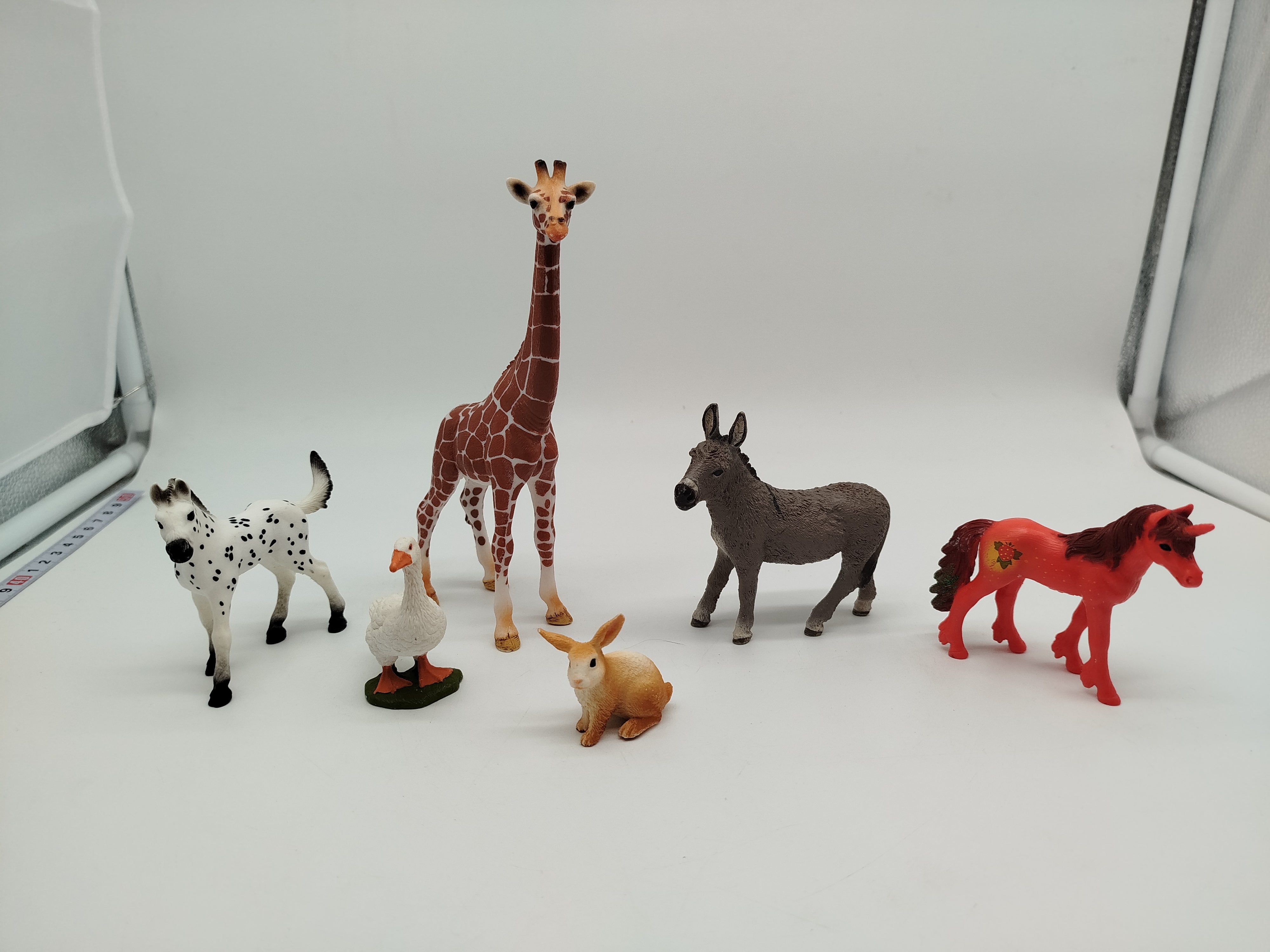 Schleich Tierfiguren Set von 6 - Bauernhof, Giraffe, Einhorn